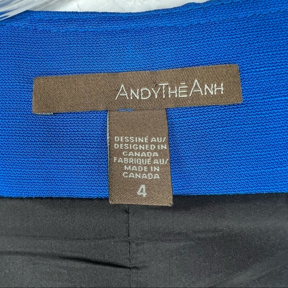 Andy The Anh Womens Sleeveless Full Zip Up Bodycon Dress Blue Sz 4 French Linen - Picture 6 of 8